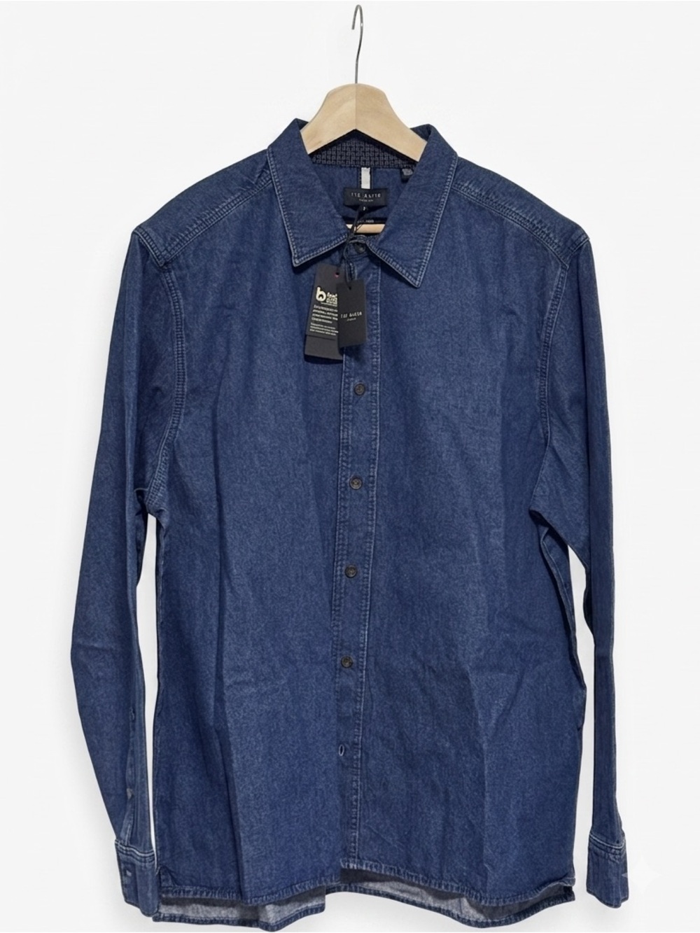 NWT Ted Baker VEYLE Relaxed Denim Shirt Blue LS